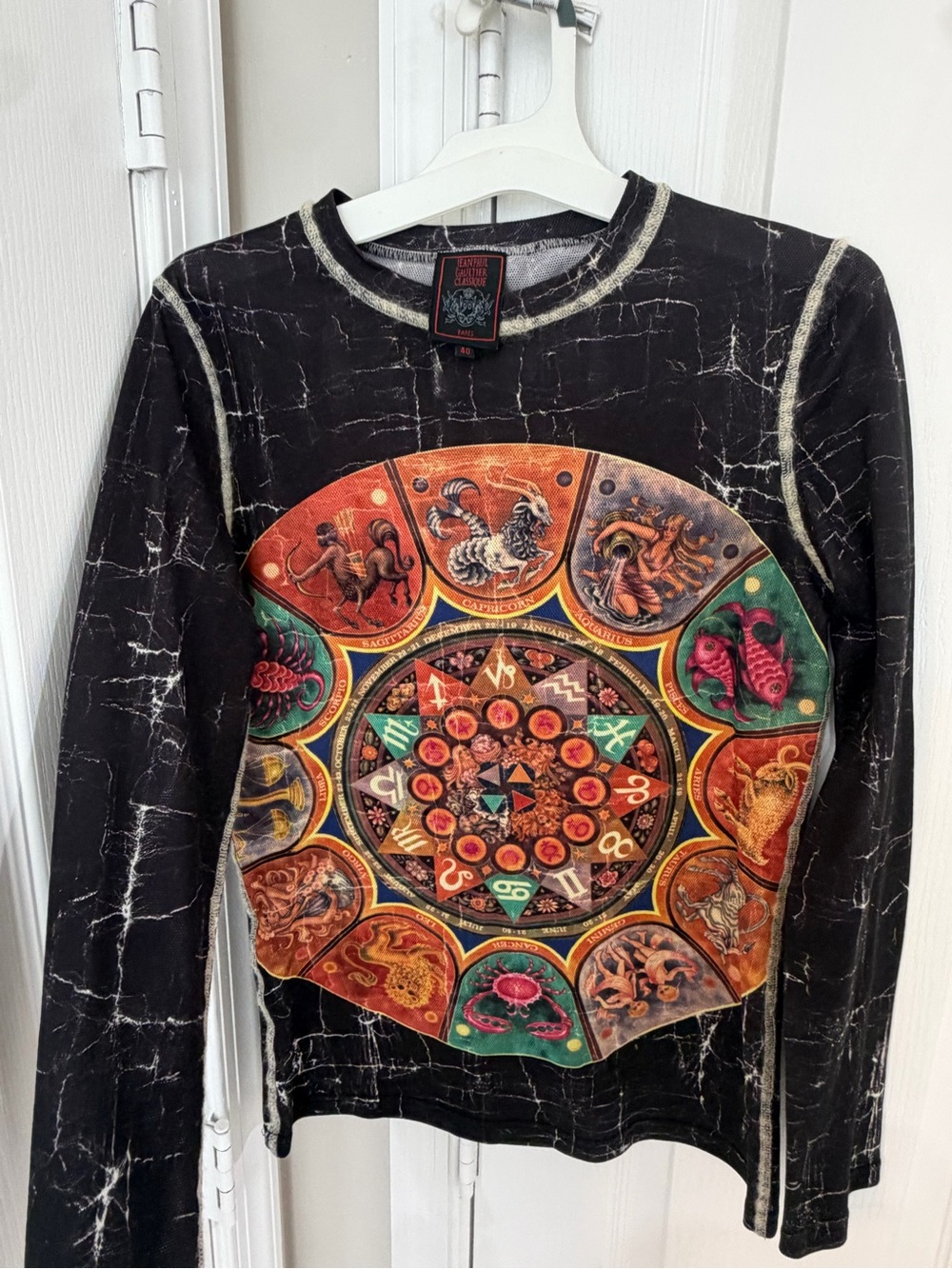 Jean Paul Gaultier Black Long-Sleeve Zodiac Mandala Top